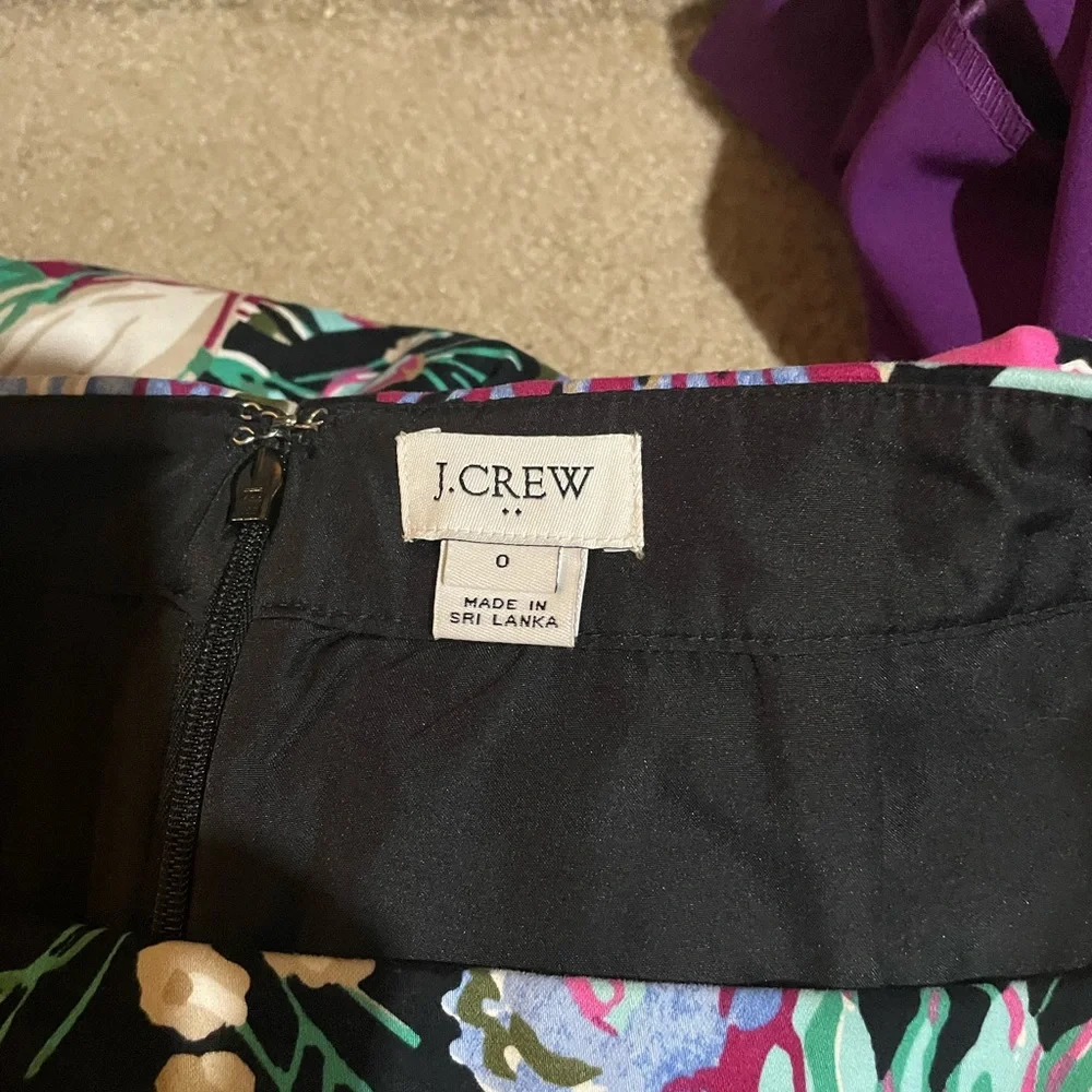 J. Crew Floral Printed Stretch Cotton Sateen Pencil Skirt